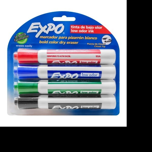 MARCADOR PPIZ. GRUESO ESTUCHE C4 PZAS EXPO COL. BASICOS PLAST.